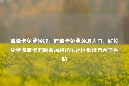 流量卡免费领取，流量卡免费领取入口	，解锁免费流量卡的隐藏福利亿乐社区低价自营货源站  第1张