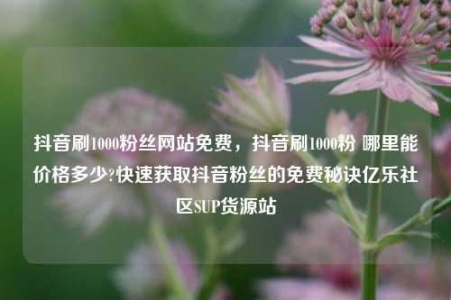 抖音刷1000粉丝网站免费，抖音刷1000粉 哪里能价格多少?快速获取抖音粉丝的免费秘诀亿乐社区SUP货源站  第1张