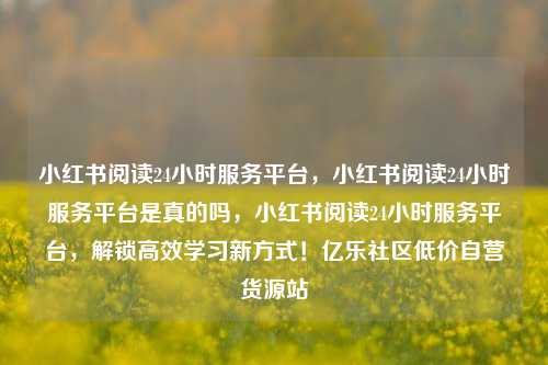 小红书阅读24小时服务平台，小红书阅读24小时服务平台是真的吗	，小红书阅读24小时服务平台，解锁高效学习新方式！亿乐社区低价自营货源站  第1张