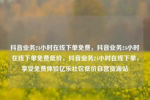 抖音业务24小时在线下单免费，抖音业务24小时在线下单免费低价，抖音业务24小时在线下单，享受免费体验亿乐社区低价自营货源站  第1张