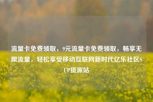 流量卡免费领取	，9元流量卡免费领取，畅享无限流量，轻松享受移动互联网新时代亿乐社区SUP货源站  第1张